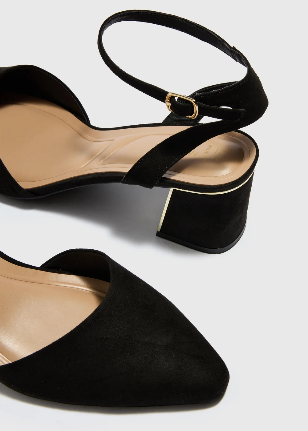 Black Wide Fit Block Heels - 3 Image 2