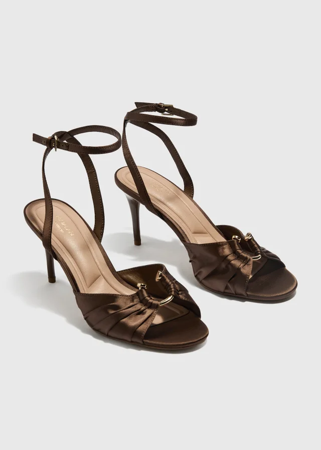 Brown Ruched High Heels