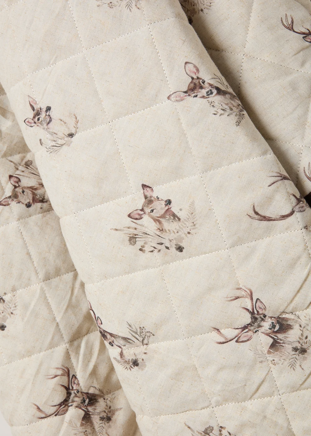 Cream Stag Embroidered Throw Image 2