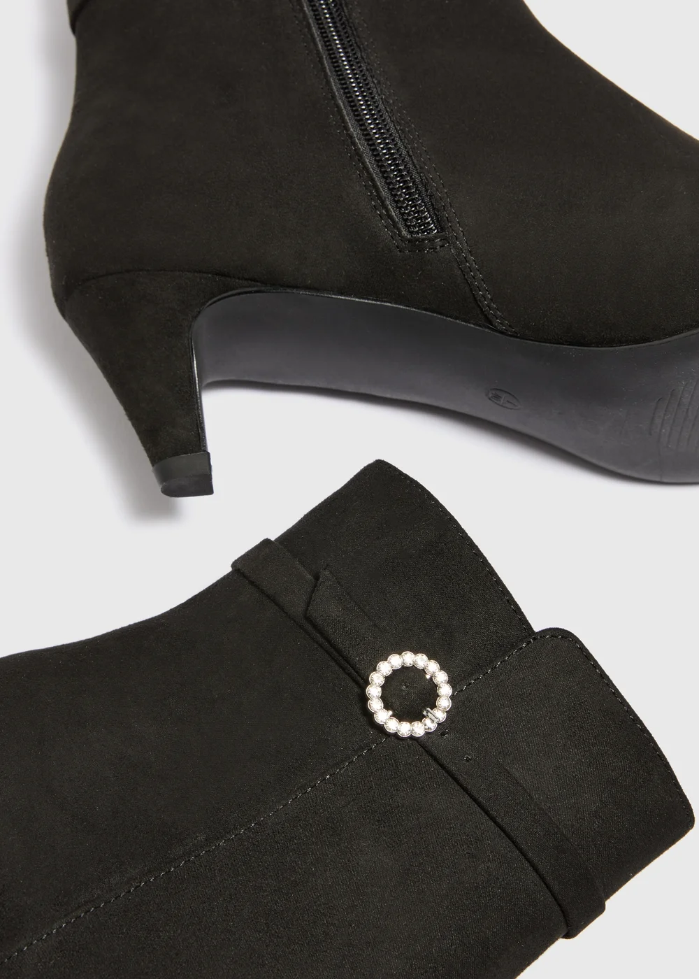 Black Diamonte Detail Ankle Boots - 3 Image 2