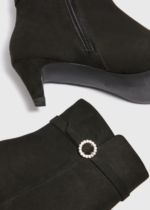 Black Diamonte Detail Ankle Boots - 3 Image 2