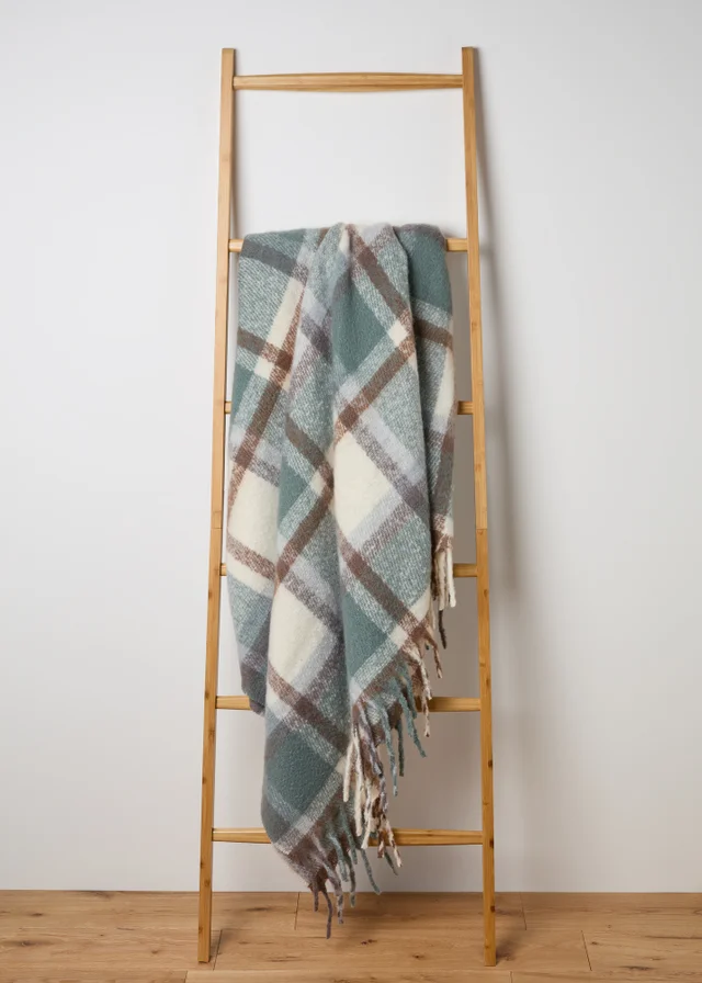 Frosted Mohair Check Throw
