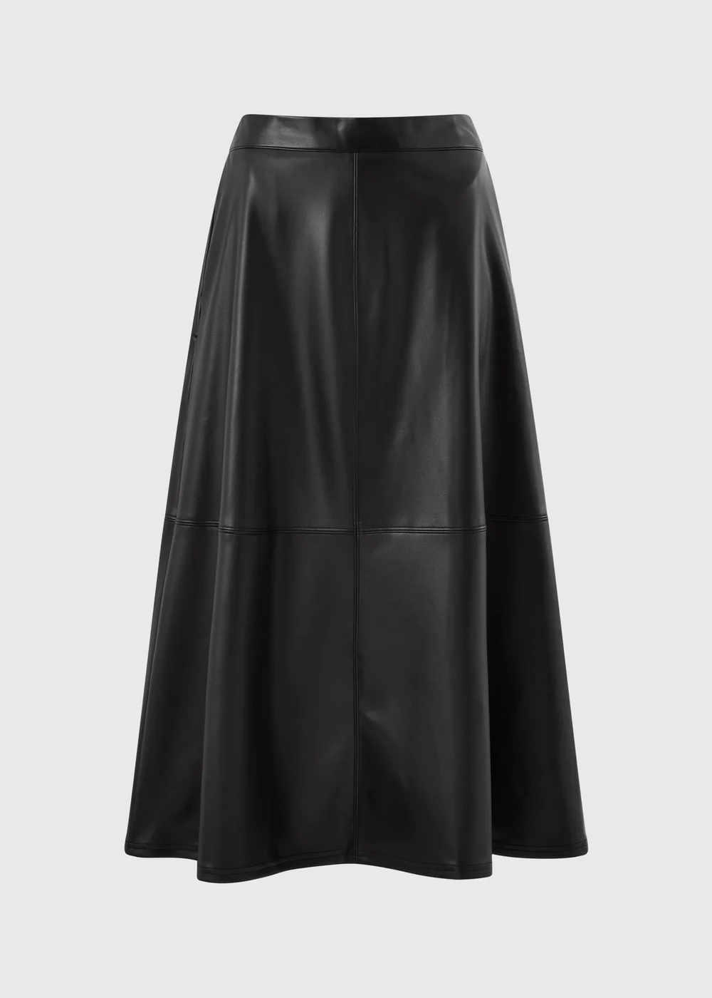 Black Faux Leather Pocket Skirt - 8 Image 5