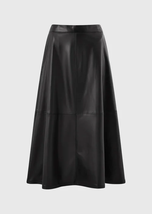 Black Faux Leather Pocket Skirt - 8 Image 5
