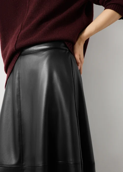 Black Faux Leather Pocket Skirt - 8 Image 3