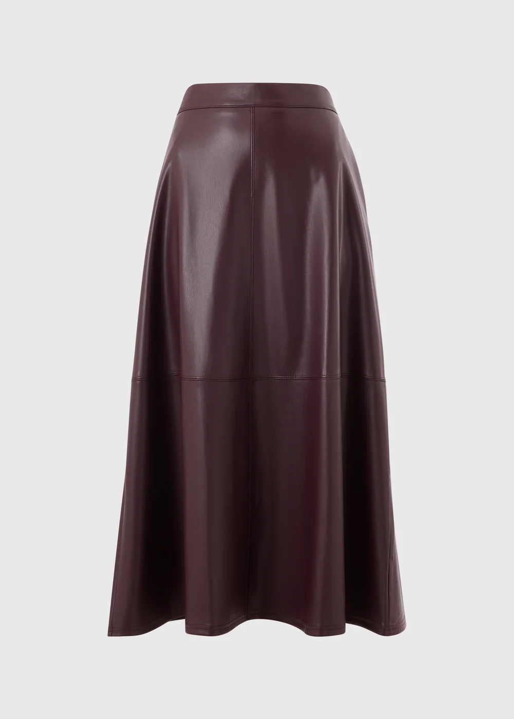 Burgundy Faux Leather Skirt - 8 Image 1