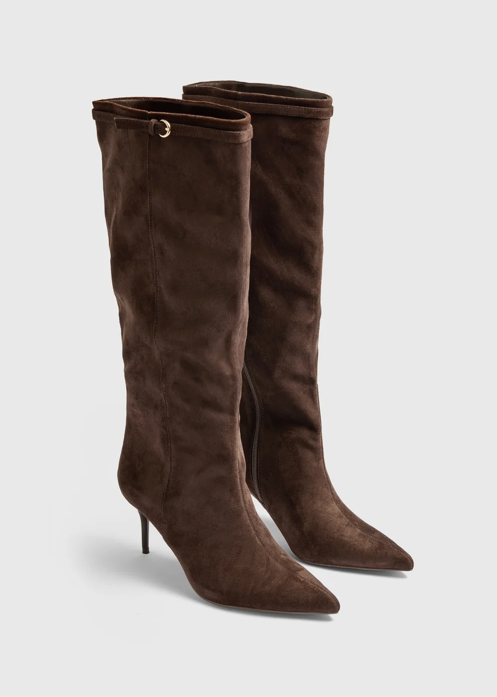 Brown Knee High Heeled Boot - 3 Image 2