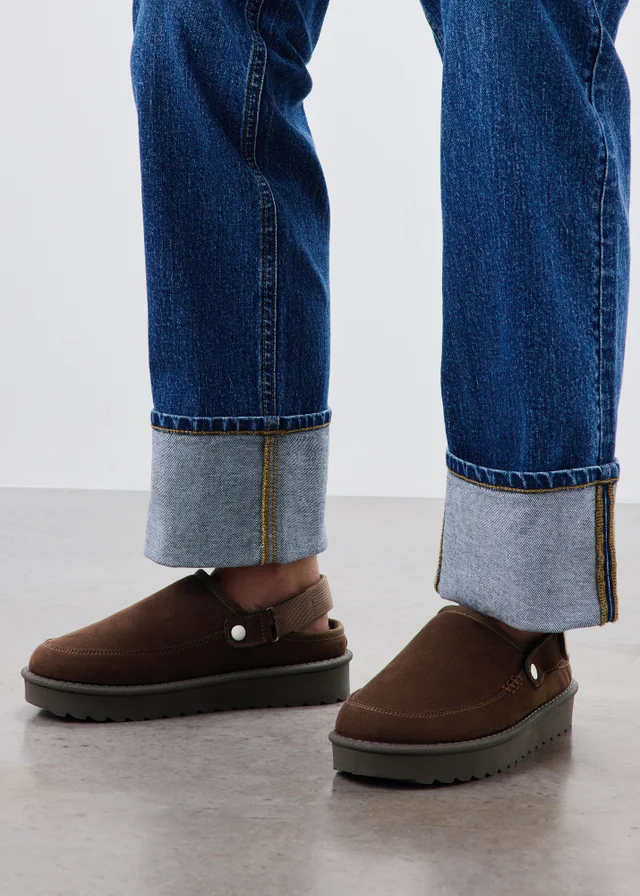 Brown Snug Sling Back Loafer