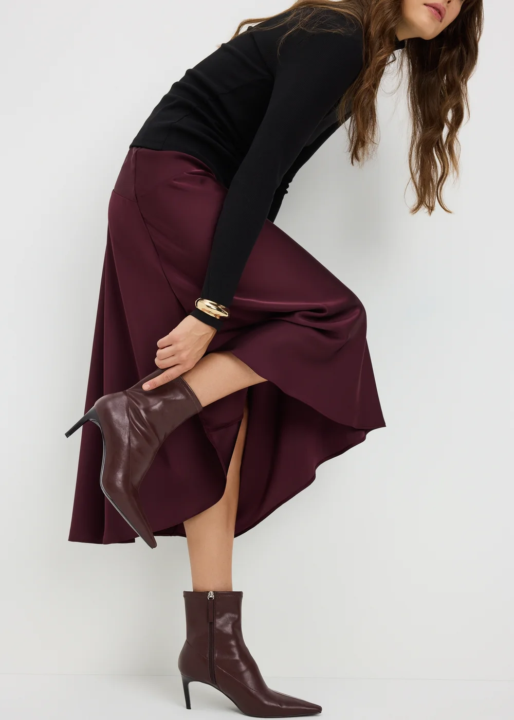 Burgundy Heeled Ankle Boots - 3 Image 1