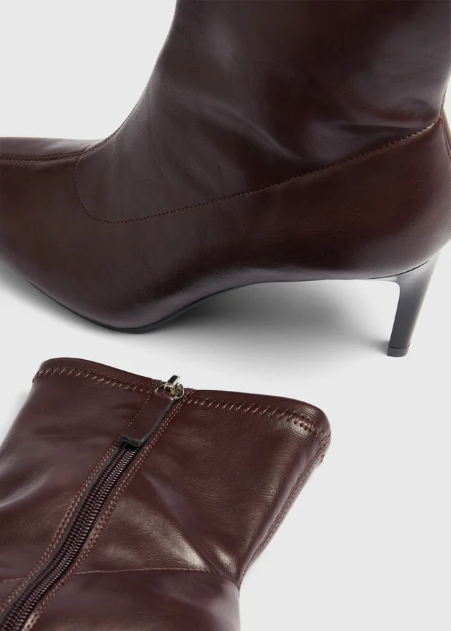 Burgundy Heeled Ankle Boots