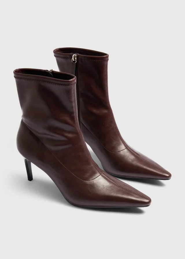 Burgundy Heeled Ankle Boots