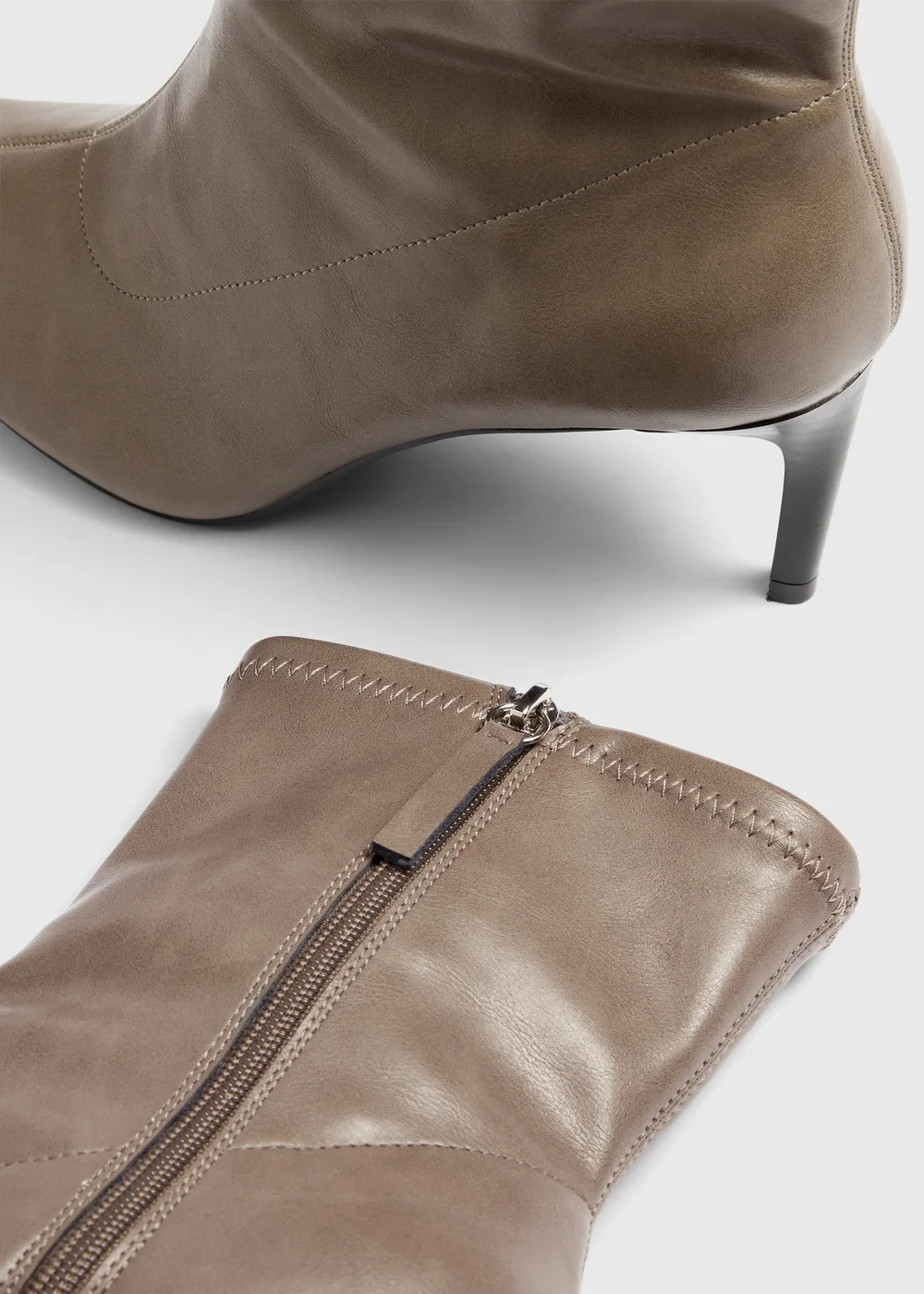 Taupe Heeled Ankle Boot - 3 Image 2