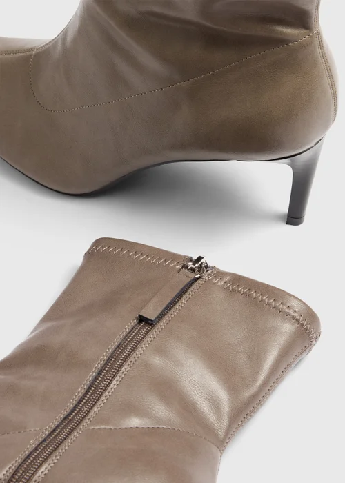Taupe Heeled Ankle Boot - 3 Image 2
