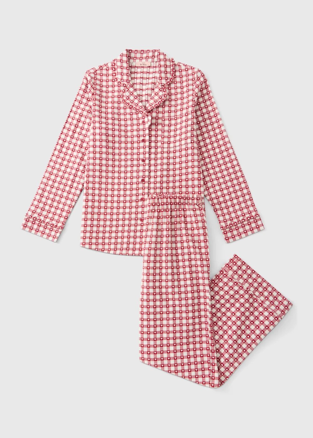 Red Heart Striped Button Through Pyjama Set - 8 Image 4