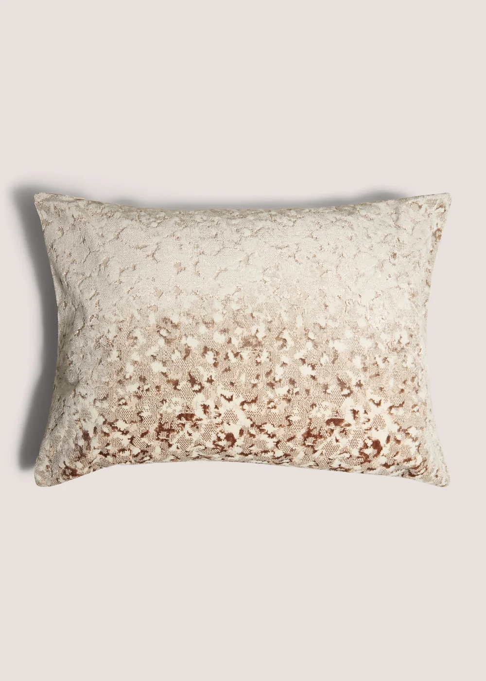 Natural & Gold Dot Cut Velvet Cushion Image 1