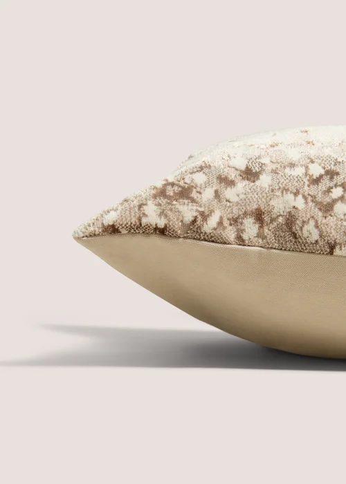 Natural & Gold Dot Cut Velvet Cushion Image 2