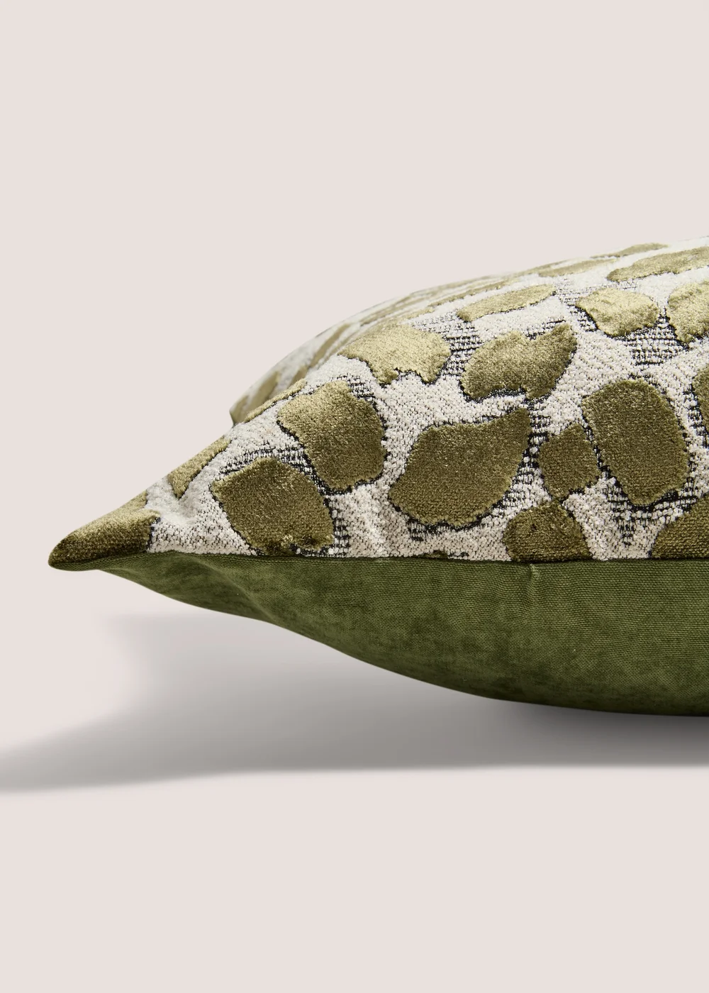 Green Abstract Velvet Cushion Image 2