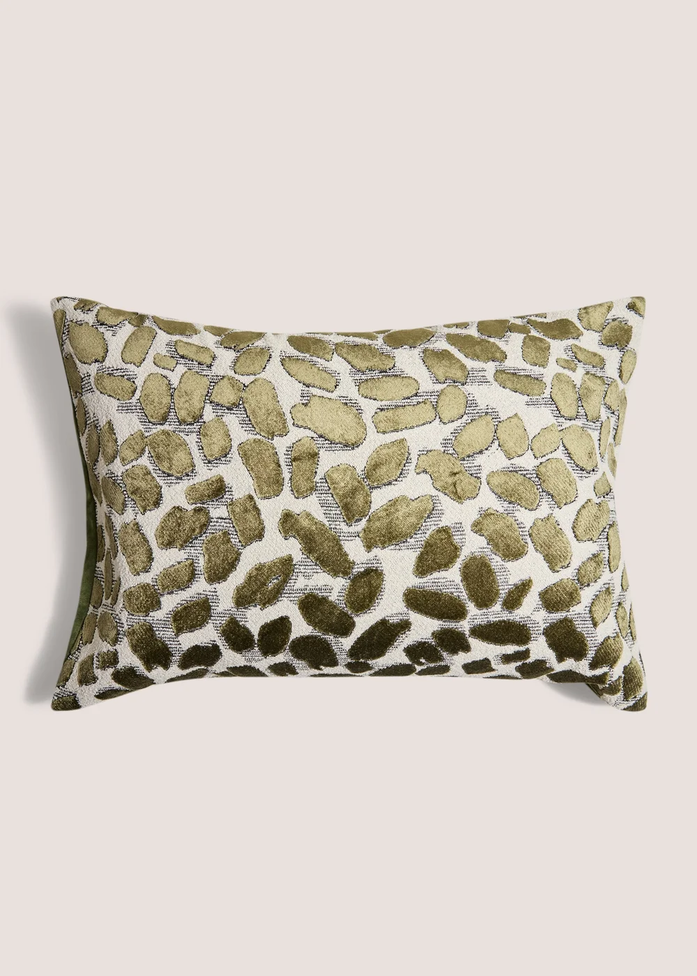 Green Abstract Velvet Cushion Image 1