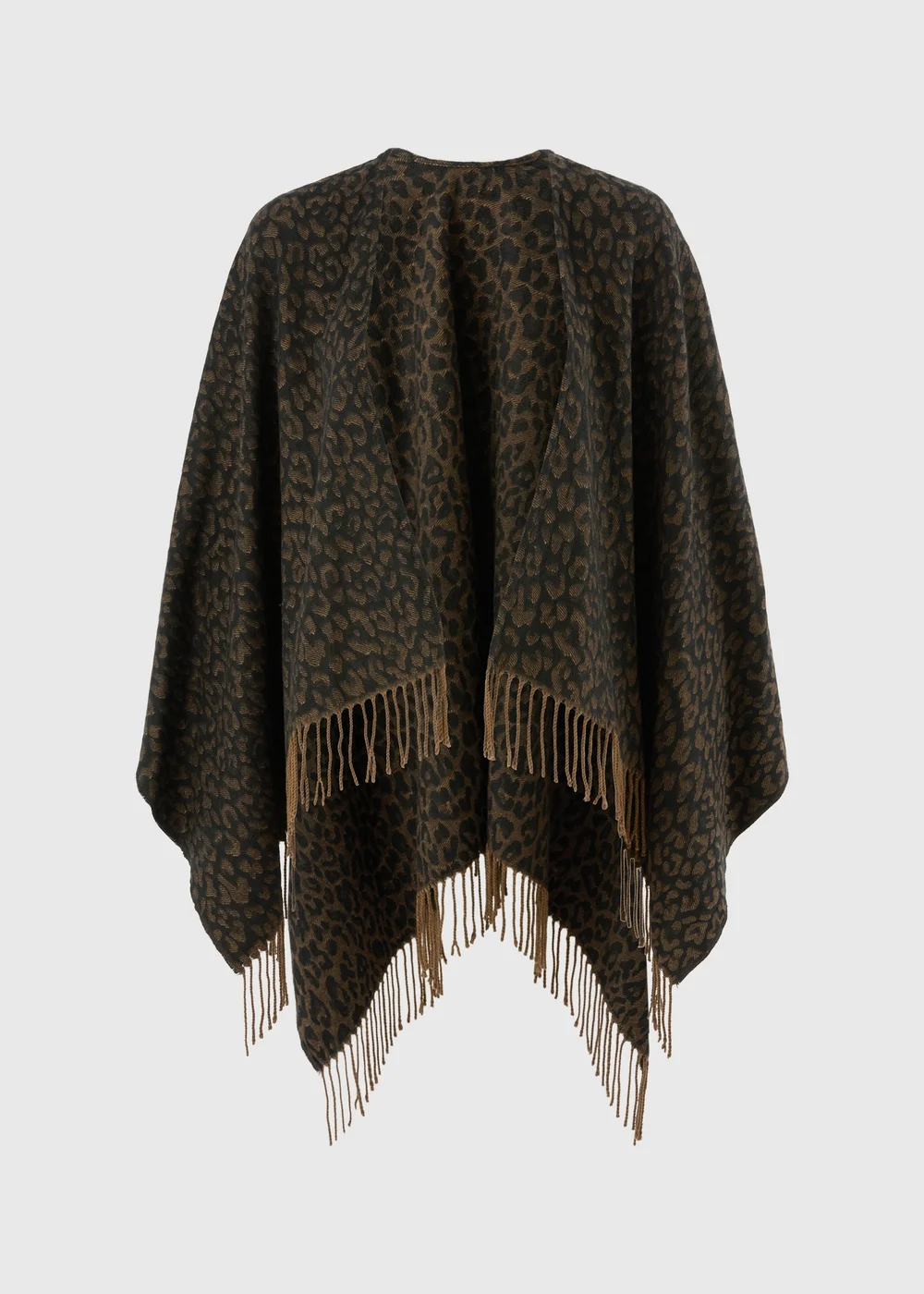 Brown Animal Print Lightweight Shawl - One Size Image 1