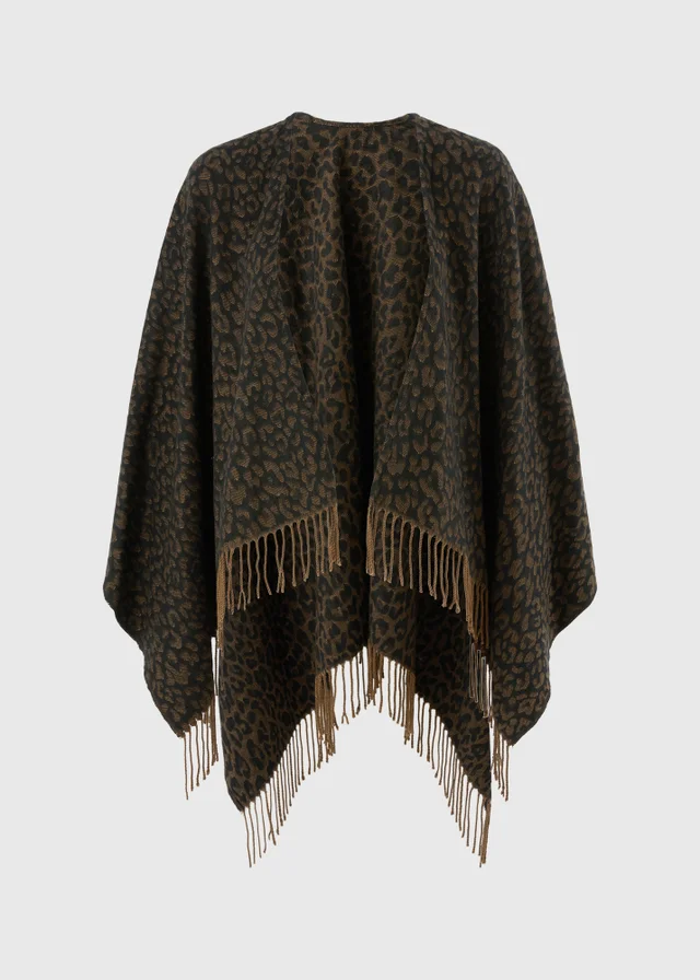 Brown Animal Print Lightweight Shawl