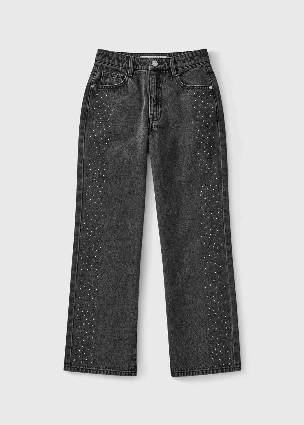 Girls Grey Embroidered Jeans (7-15 Yrs) - 7 Yrs Image 1