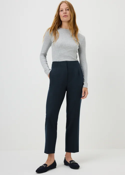 Navy Tapered Trousers - 8/L29 Image 1