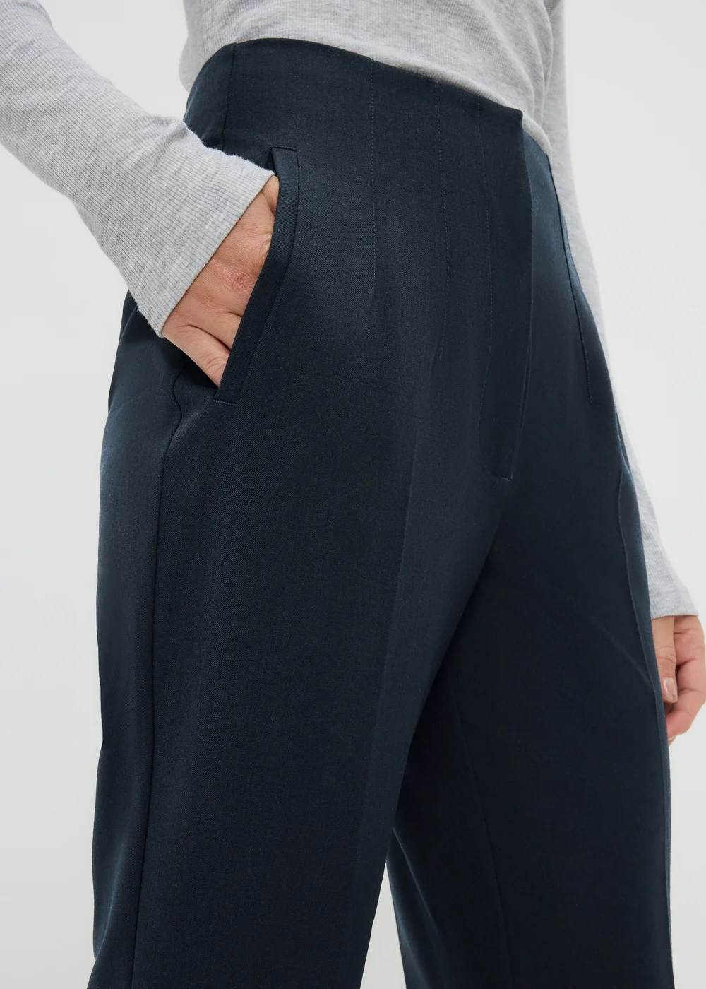 Navy Tapered Trousers - 8/L29 Image 3