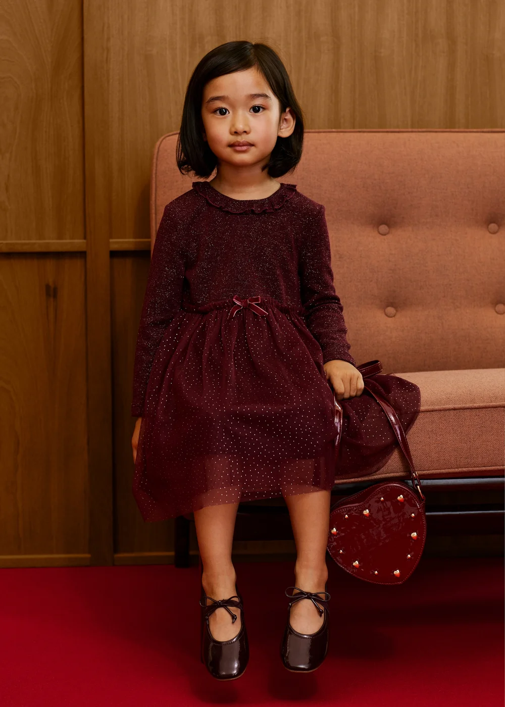 Girls Burgundy Tutu Dress (1-8 yrs) - 1-1.5 Yrs Image 2