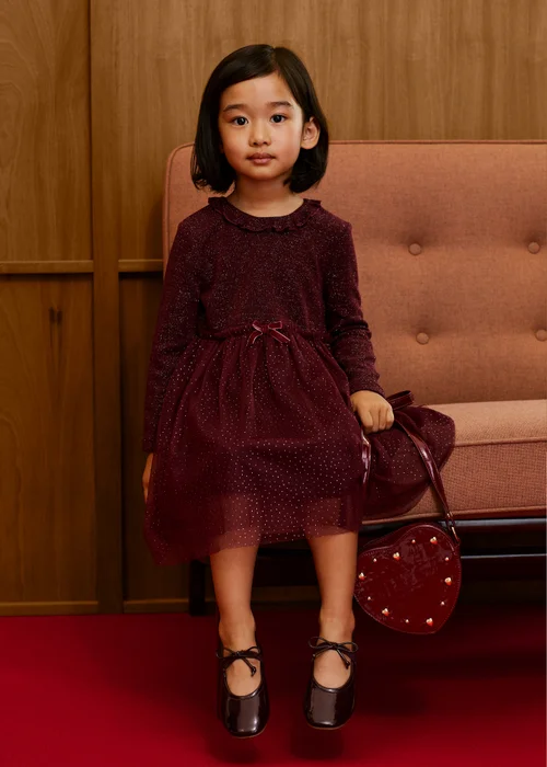 Girls Burgundy Tutu Dress (1-8 yrs) - 1-1.5 Yrs Image 2