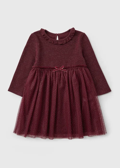 Girls Burgundy Tutu Dress (1-8 yrs) - 1-1.5 Yrs Image 1