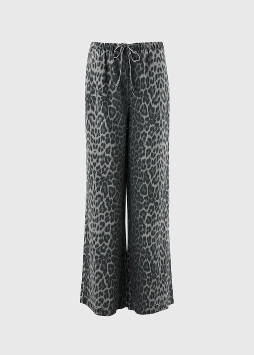 Grey Comfort Leopard Wide Leg Jeans - Size 24 29 leg Image 2