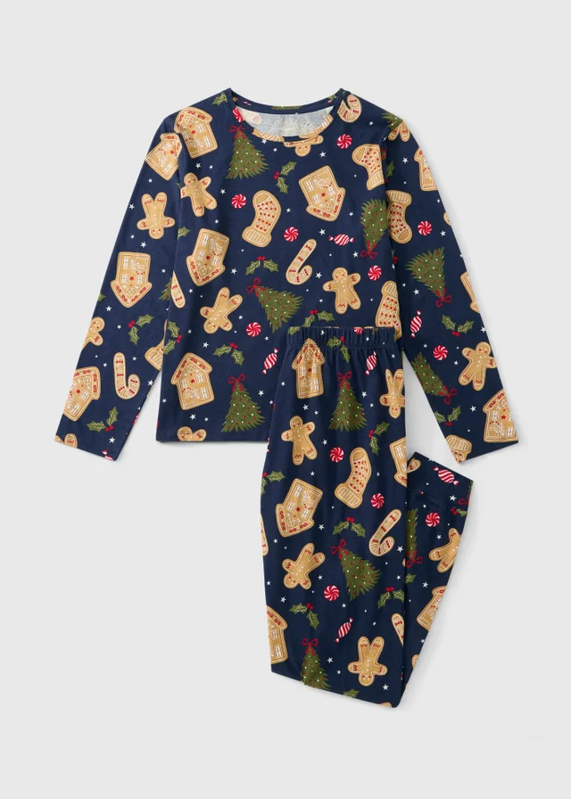 Navy Gingerbread Christmas Pyjamas