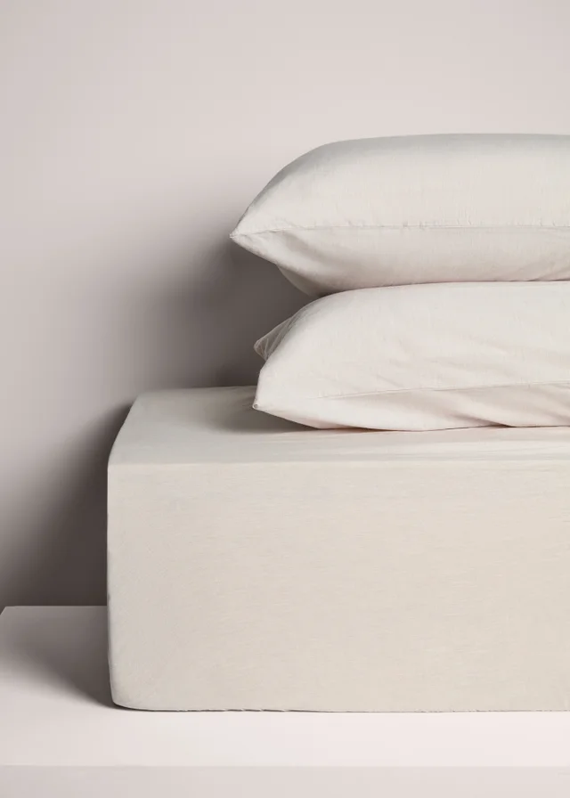 Natural Washed Cotton Fitted Sheet Bundle