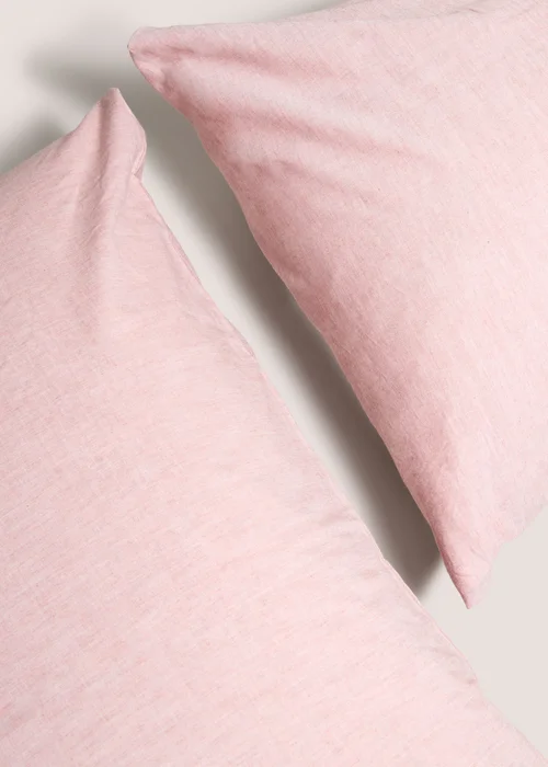 Pink Washed Cotton Fitted Sheet Bundle - Single Image 3
