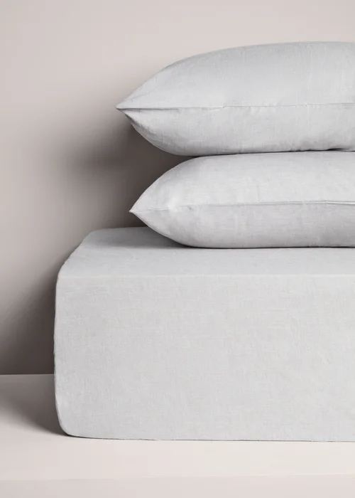 Grey Fitted Sheet & Pillow Case Set - Single Image 1