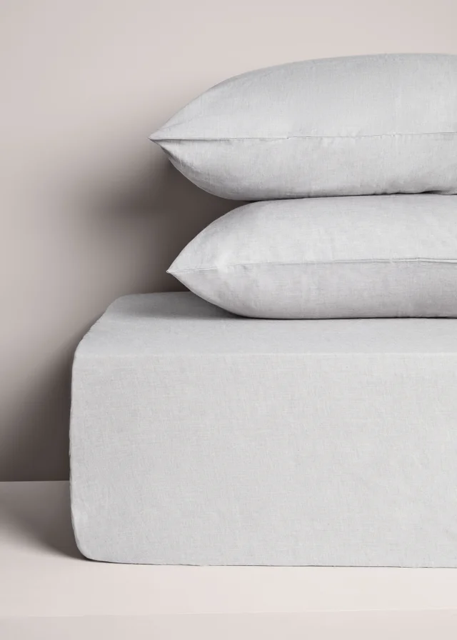 Grey Fitted Sheet & Pillow Case Set