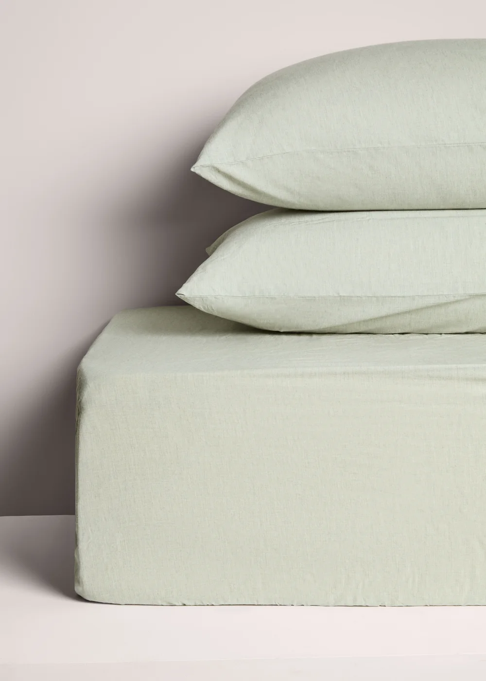 Green Washed Cotton Fitted Sheet Bundle - Single Image 1