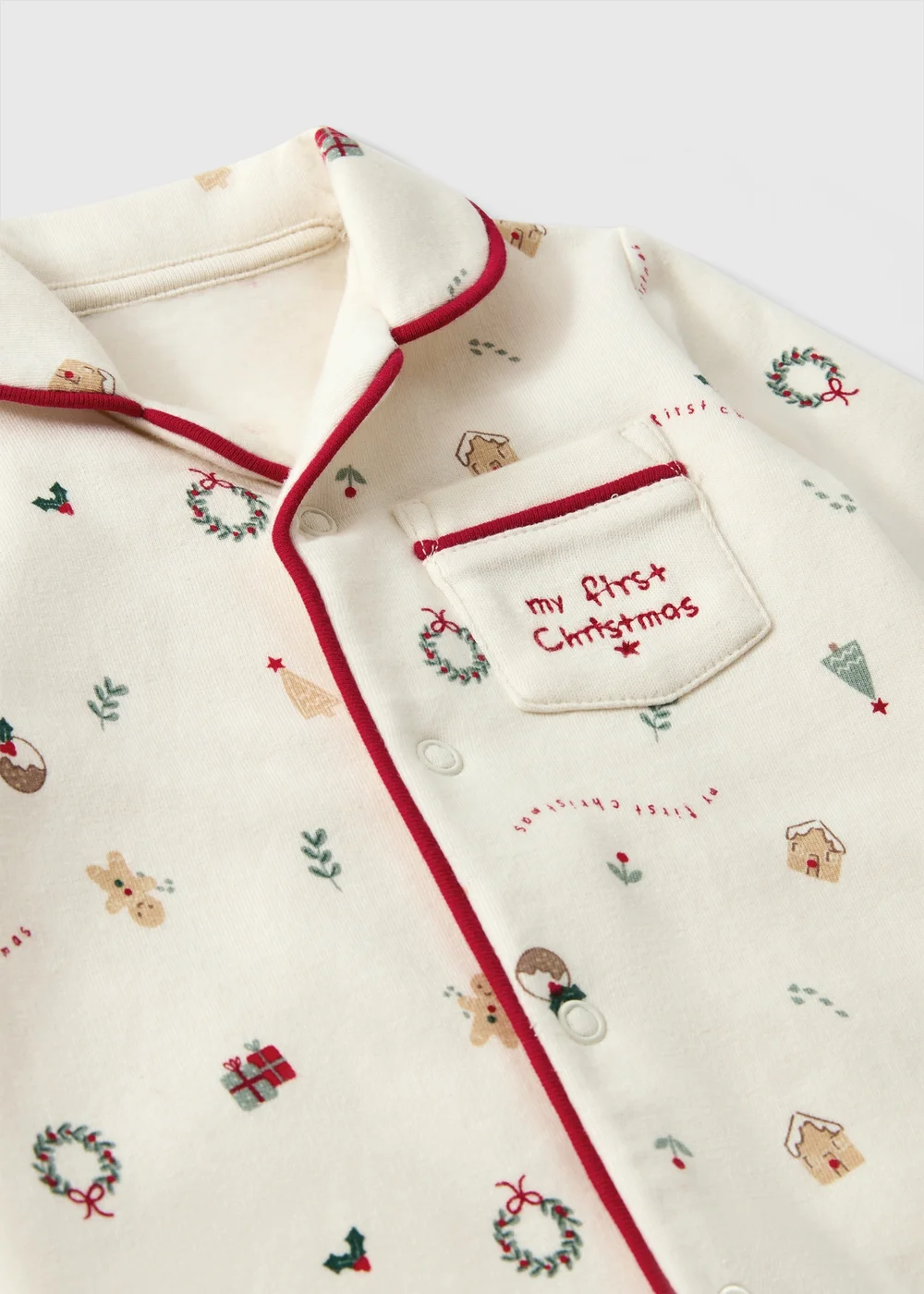Baby Cream My First Christmas Romper (0-12mths) - Up to 1 Month Image 3
