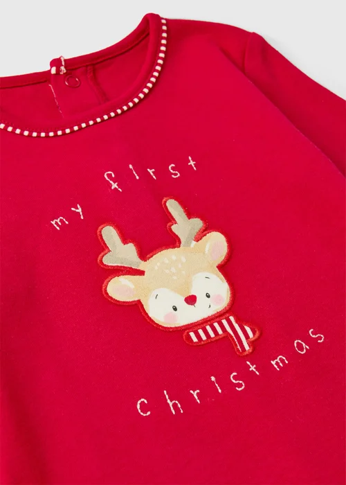 Baby Red My First Christmas Sleepsuit (0-12mths) - First Size Image 3