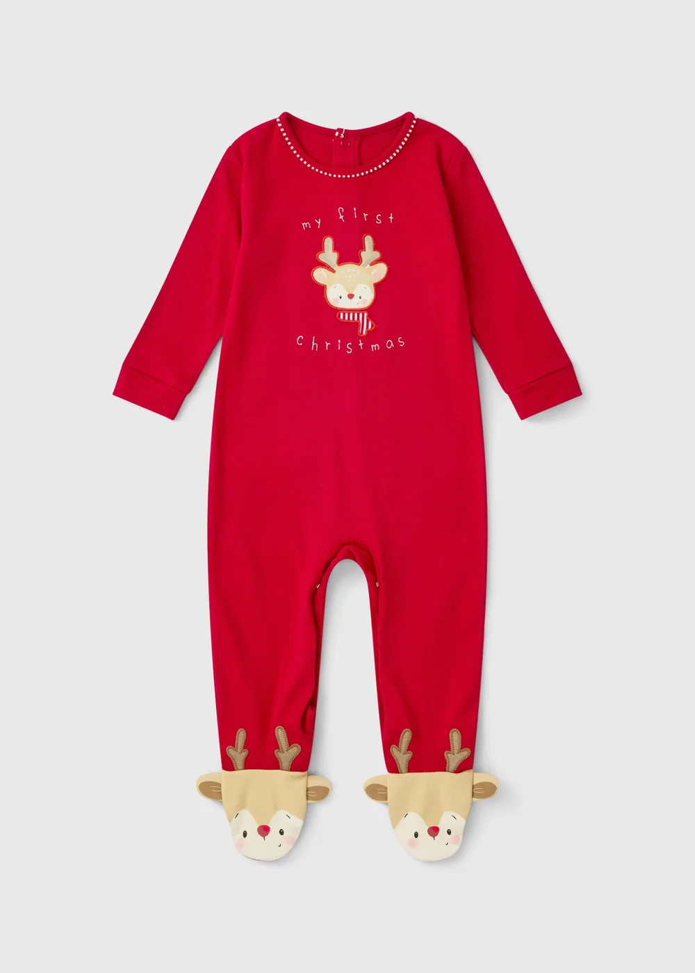 Baby Red My First Christmas Sleepsuit (0-12mths) - First Size Image 1