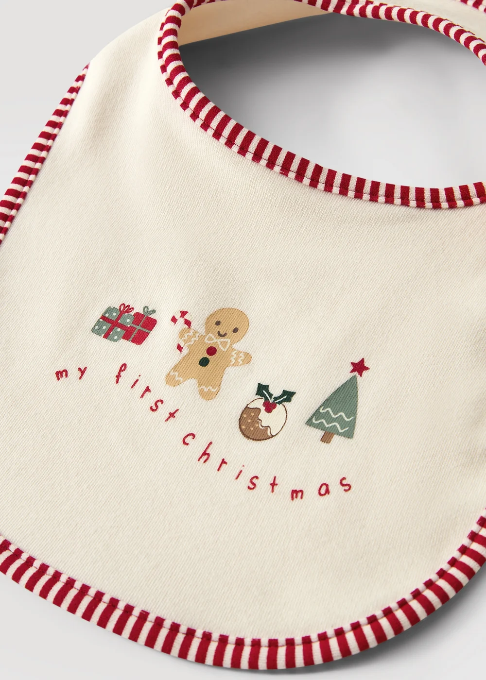 Baby Cream My First Christmas Bib - One Size Image 1