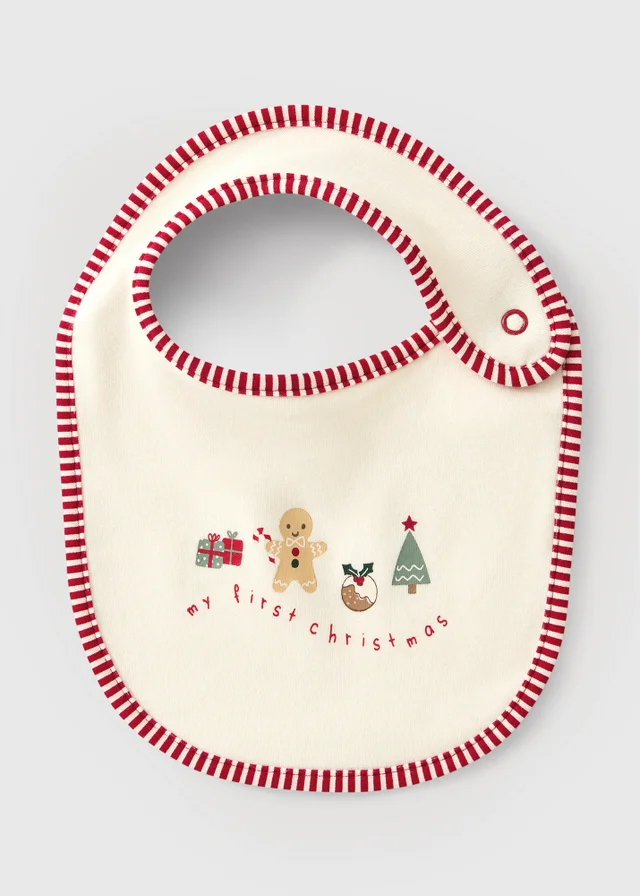 Baby Cream My First Christmas Bib