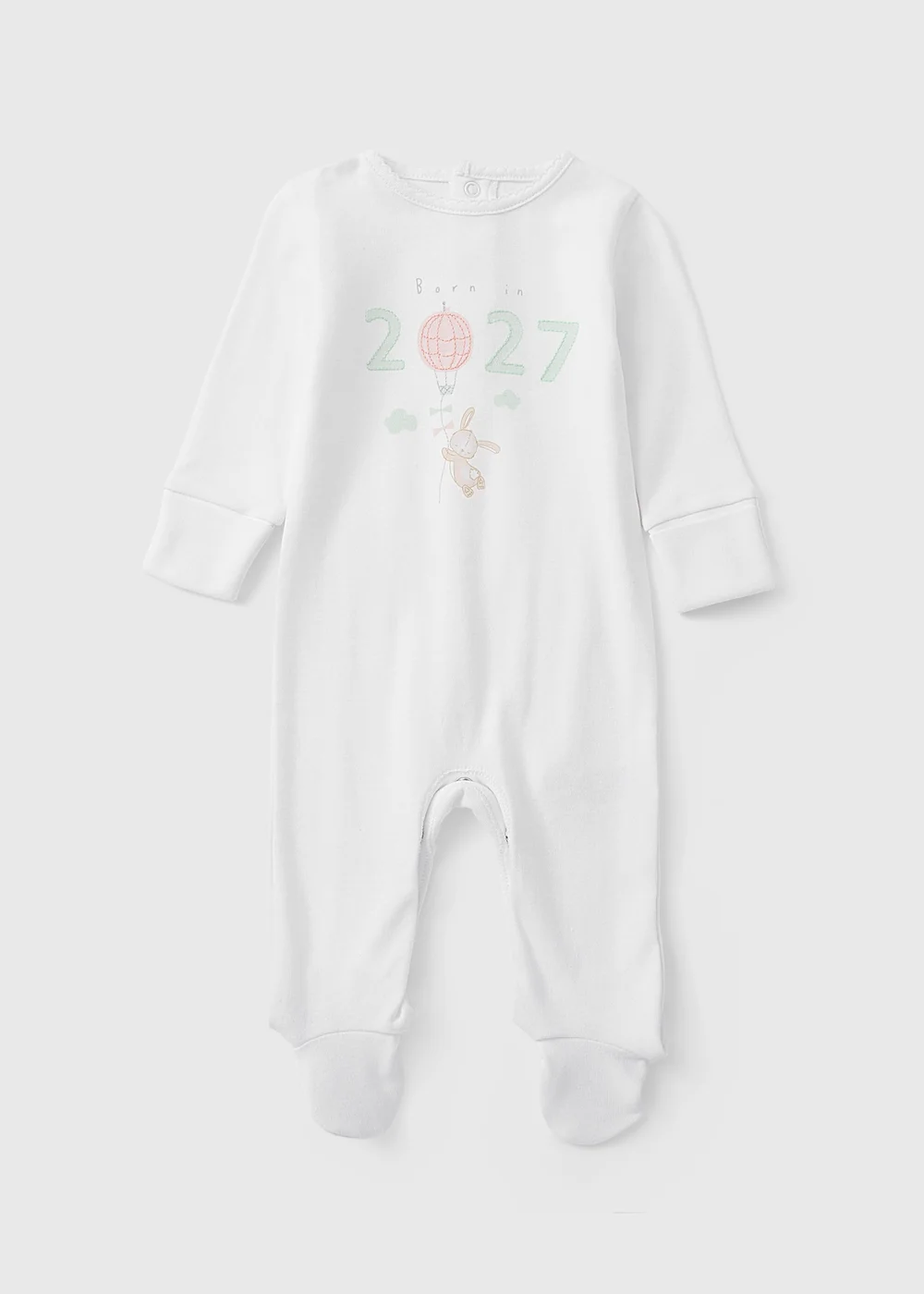 Baby White Born In 2027 Sleepsuit (0-3mths) - First Size Image 1
