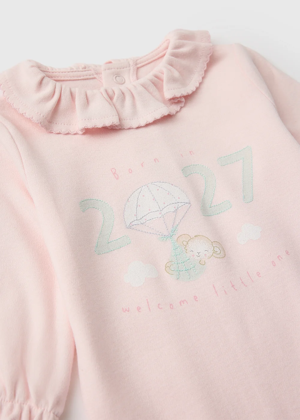 Baby Pink Born In 2027 Sleepsuit (Newborn-6 mnths) - Up to 1 Month Image 2