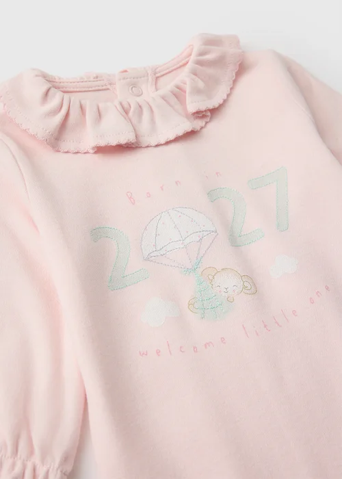 Baby Pink Born In 2027 Sleepsuit (Newborn-6 mnths) - Up to 1 Month Image 2