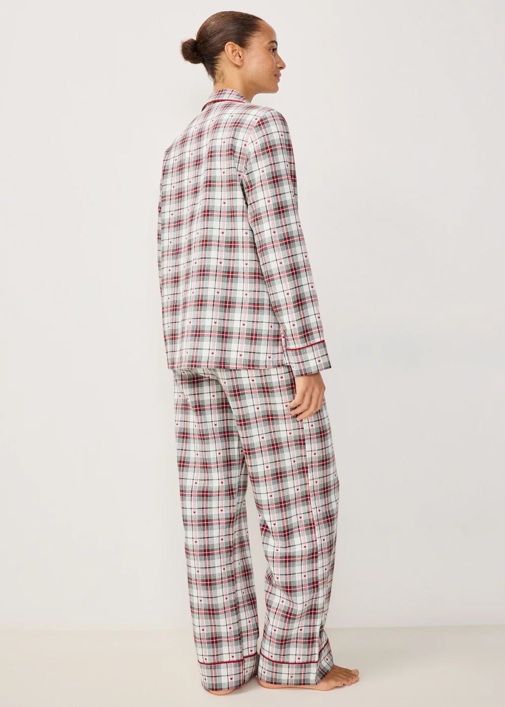 Green Check Jacquard Button Through Pyjama Set - 8 Image 2