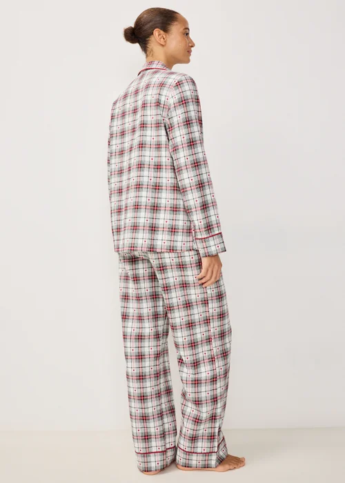Green Check Jacquard Button Through Pyjama Set - 8 Image 2