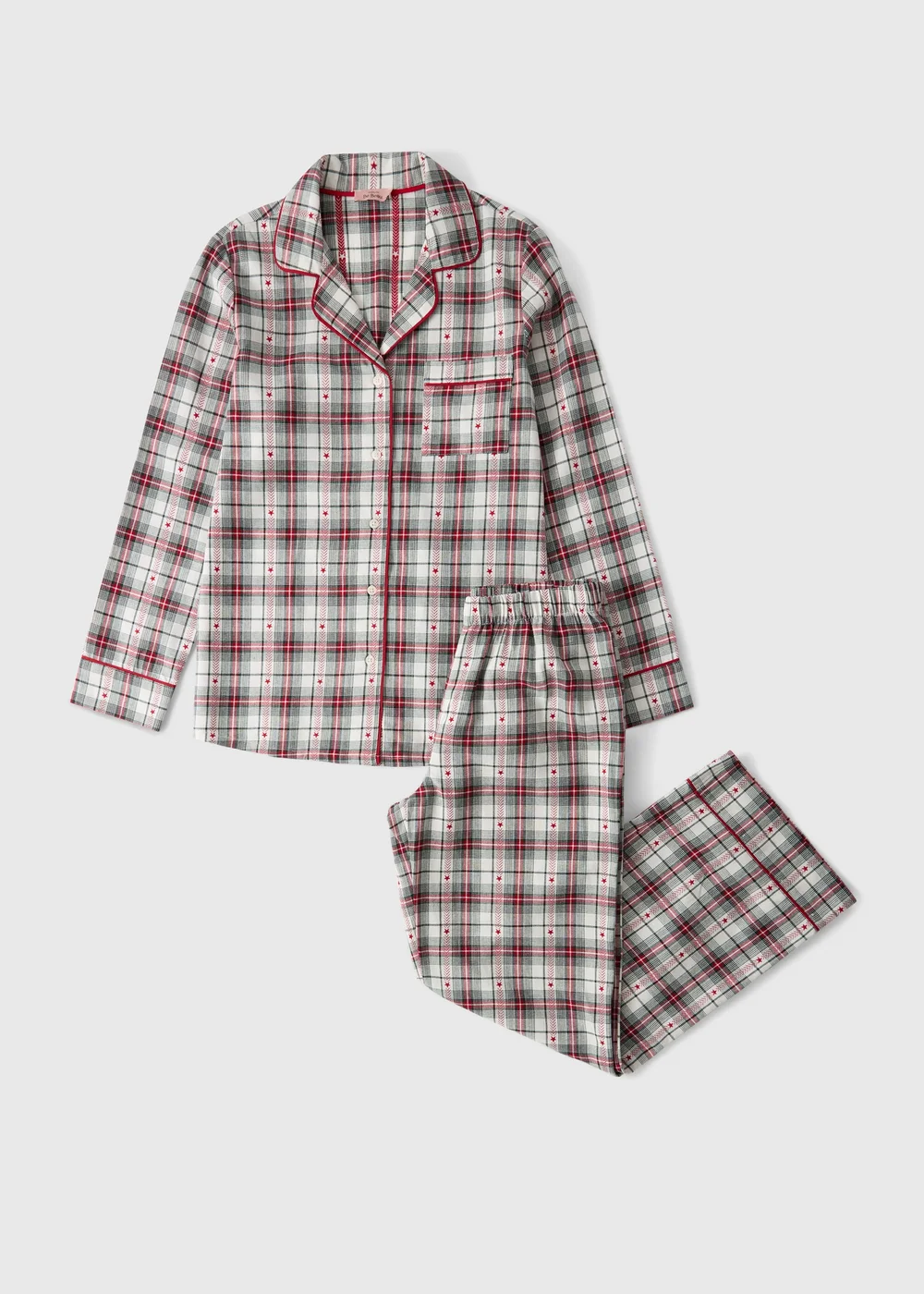 Green Check Jacquard Button Through Pyjama Set - 8 Image 4
