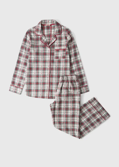 Green Check Jacquard Button Through Pyjama Set - 8 Image 4