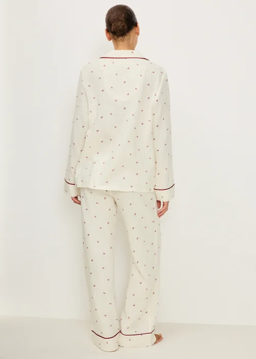 Cream Bow Pattern Traditional Pyjamas - 8 Image 2
